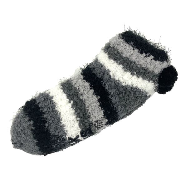 Muk Luks Womens Cabin Socks Shea Butter Non-Skid Bottom Black Gray Size S/M New - Picture 2 of 8